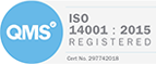 QMS ISO 14001:2015 registered
